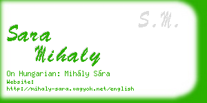 sara mihaly business card